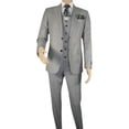 thumbnail image 2 of Men Suit BERLUSCONI Turkey 100% Italian Wool Super 180's 3pc Vested #Ber10 Gray, 2 of 9