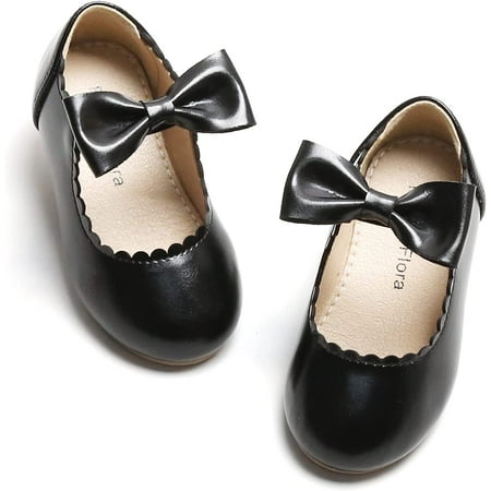 

QWZNDZGR Toddler Flower Girl Dress Shoes - Girl Ballet Flats Party School Shoes Wedding