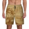 thumbnail image 2 of Picia Retro Palm Tree pattern Mens Swim Trunks with Compression Liner Stretch Beach Shorts Quick Dry with Zipper Pockets No-Chafing Board Shorts-3X-Large, 2 of 9