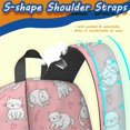 thumbnail image 5 of White Cat and Heart Pink Pattern 17" Waterproof Oxford School Backpacks for Teens, S-Shape Padded Straps, for School, Travel, Hiking, Camping, 5 of 5