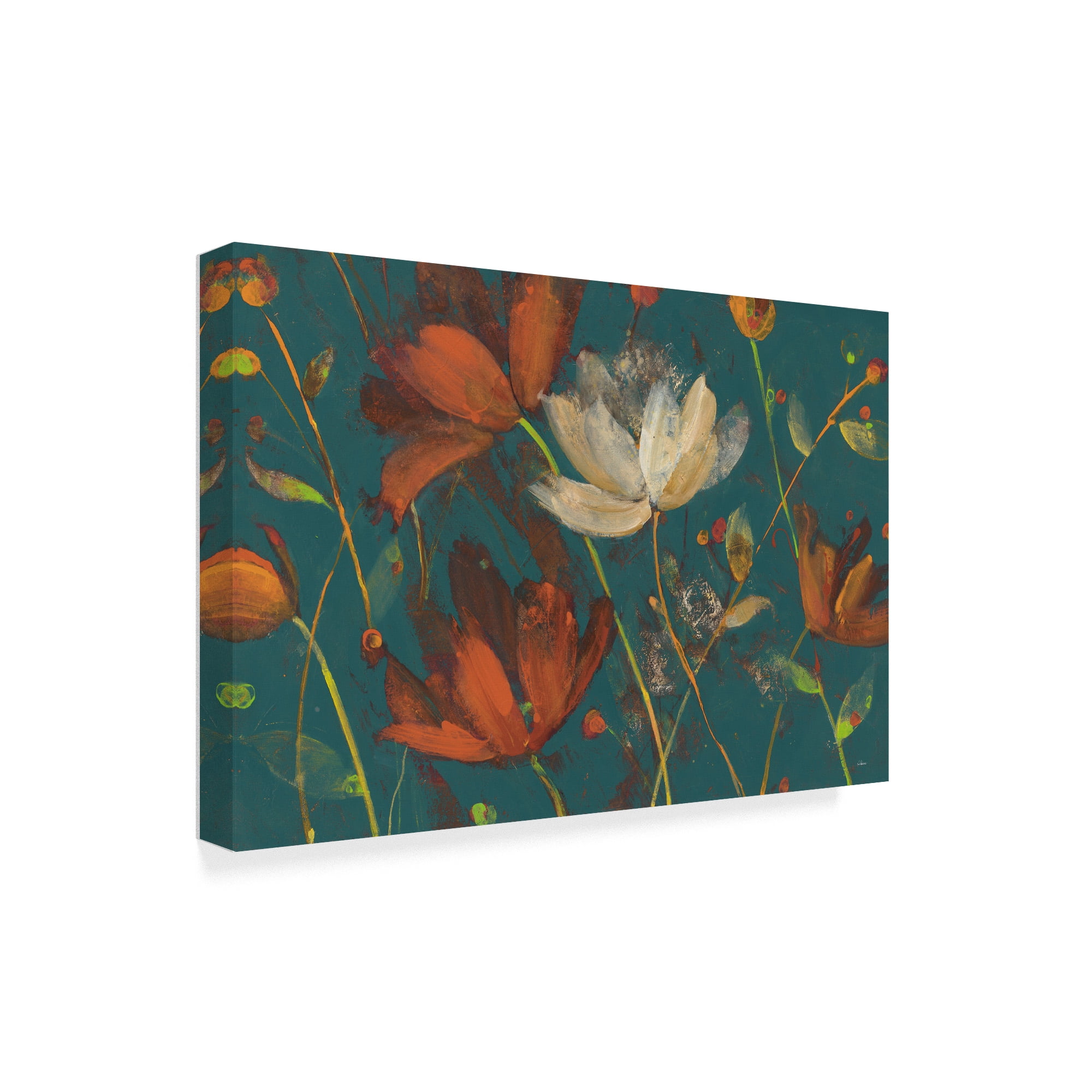 Trademark Fine Art 'Moonlight Garden I Spice on Teal' Canvas Art by Albena Hristova