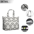 thumbnail image 4 of Symmetrical Plaid Travel Duffel for Women, Boho Rustic Tote Bag with Abstract Tribal Patterns and Earthy Aesthetic, Multipurpose Weekender for Short Getaways, 4 of 5