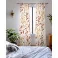 thumbnail image 3 of Orange Yellow Botanical Sheer Curtains 84 Inch Length 2 Panels Set for Living Room/Bedroom, Rustic Country Spring Floral Summer Leaf Kitchen Curtains Grommet Curtains Window Treatments 52"x84"x2, 3 of 7