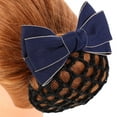 thumbnail image 4 of 2pcs Women Headdress Professional Snoods Hair Net with Bow for Girls, 4 of 5
