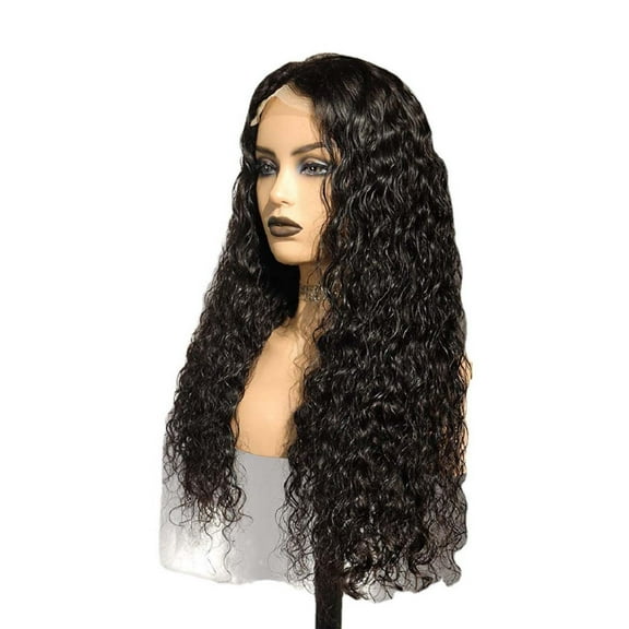 Beauty Clearance Under $15 Headband Wig Human Hair Curly Headband Wig Glueless Rose Net Human Hair 26Inch Black One Size