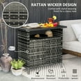 thumbnail image 4 of Outsunny Wicker Outdoor Storage Cabinet, Rattan Outdoor Buffet Cabinet Sideboard with Two Doors, Shelf, Metal Top for Pool, Garden, Porch, Mixed Gray, 4 of 9