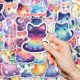 thumbnail image 2 of Paquete de pegatinas de vinilo impermeable con diseño de gato Galaxy, 50 unidades, 2 of 2