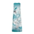 thumbnail image 4 of SMihono Robe Maxi Bohème d'Été pour Femmes Grande Taille Mode d'Été Imprimée Col en V Sans Manches Robe à Enfiler avec Poches Robe de Plage, 4 of 5