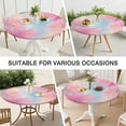 thumbnail image 7 of Pastel Floral Watercolor Pattern Round Fitted Tablecloth with Elastic Edge,Dining Table Cover Waterproof,Outdoor Round Tablecloth for Camping,Dining,Indoor and Outdoor, 7 of 7