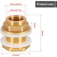 thumbnail image 2 of Solid Brass Bulkhead Tank Fitting, 3/4" Male 1/2" Female Water Connector with 2 Rubber Rings 3/4 in, 2 of 5