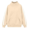 thumbnail image 3 of GZWYHT Mockneck Sweatshirt Fall Sweatshirts for Women Plain Mock Neck Sweatshirt Plus Size Mock Neck Sweatshirt Funnel Neck Sweatshirt High Neck Sweatshirt Long Sleeve Turtleneck Tops Beige S, 3 of 3