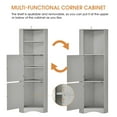 thumbnail image 5 of AENKYO Tall Corner Cabinet with Doors & Adjustable Shelves, Elegant Bathroom Storage Cabinet, Gray, 5 of 9