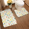thumbnail image 2 of Yiaed Summer Animal Print Bathroom Mat Set 2 Pieces Mat Anti-Skid Pad Ultra Soft and Absorbent Bathroom Bath Mat Contour Bath Rugs for Toilet Base, 2 of 6