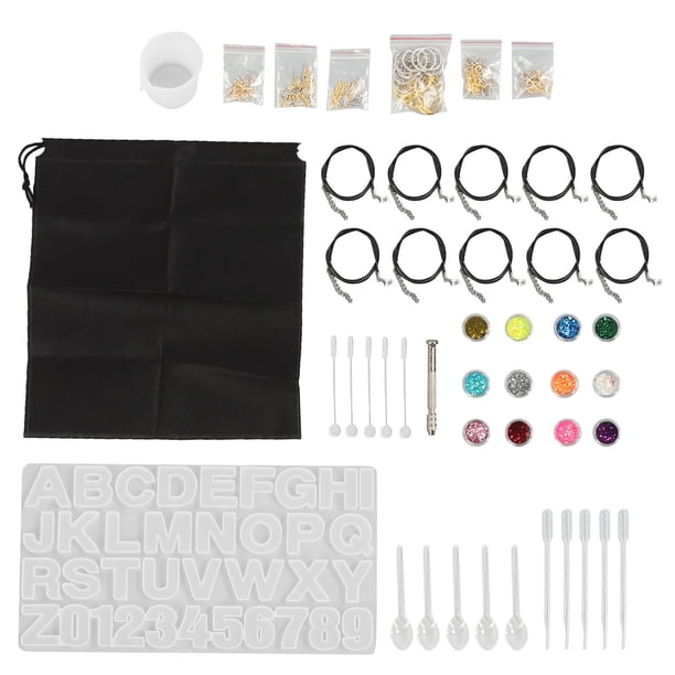 Juego de moldes de letras de silicona, moldes de fundición de colgantes del alfabeto, molde de silicona de resina para manualidades de bricolaje