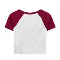 thumbnail image 2 of Playera Snoopy Talla EG Manga Ranglan Harvard Fit Crop Top Blanco con Vino, 2 of 4