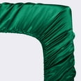 thumbnail image 5 of ANMINY Satin Sheets Twin Silk Sheets Dark Green Bed Sheet Set Deep Pocket Bed Flat Fitted Sheet, 3-Pieces, 5 of 6