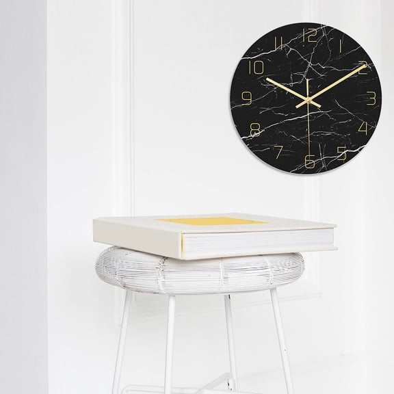 TABLZONE Round Marble Wall Clock Multicolor Acrylic for Home and Office Decor Silent 1Pc
