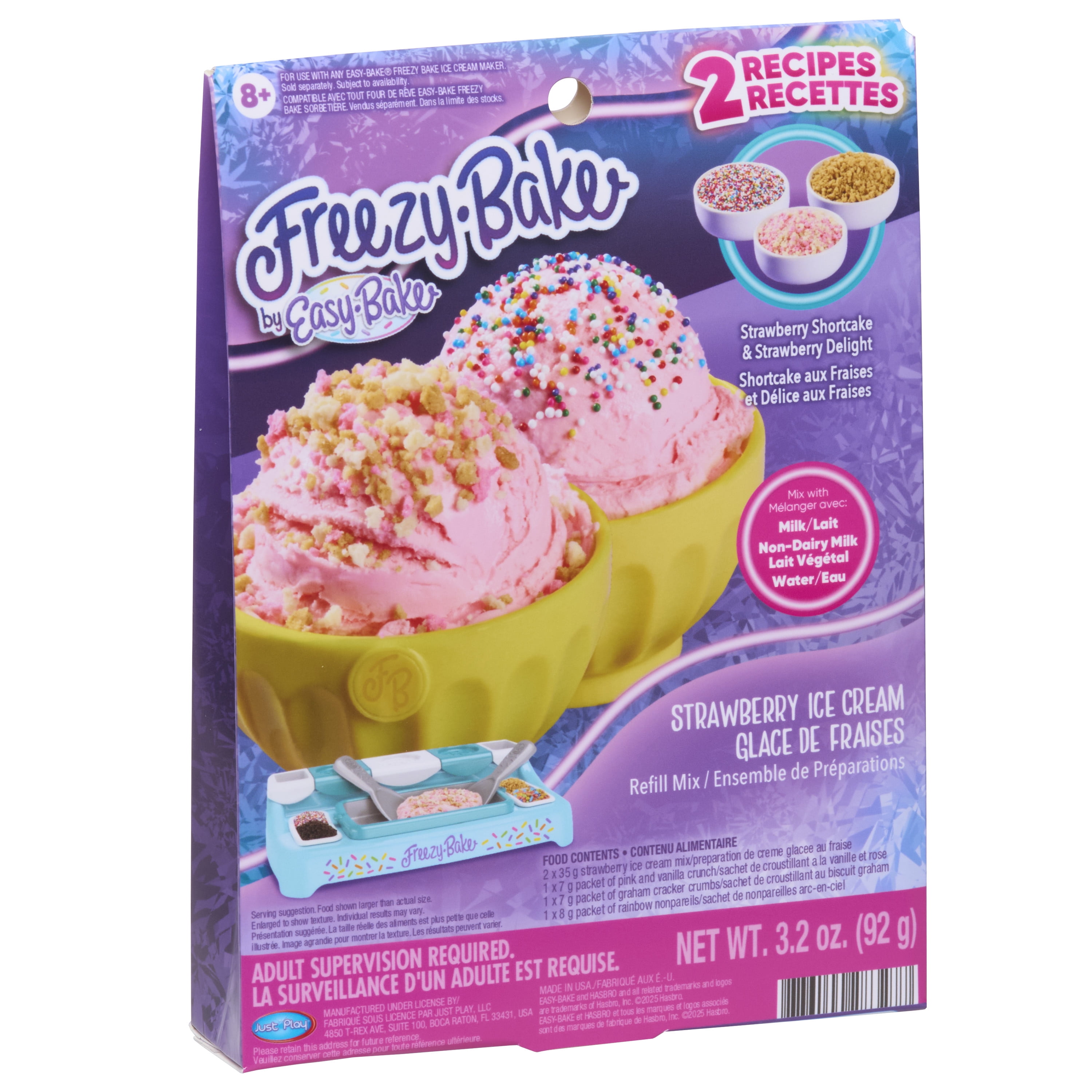 Freezy Bake by Easy-Bake Ice Cream Mix - Strawberry Shortcake and Delight for Kids Ages 8+ in Tub