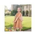 thumbnail image 5 of Sunny Fashion Flower Girls Dress Tulle Spaghetti Strap Pearl Ruffle Hem Formal Ball Gown Brown 6 Years, 5 of 8