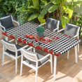 thumbnail image 2 of Roses Valentine's Day Table Cloths for 5 Foot Rectangle Tables, Farmhouse Floral Truck Plaid Patio Waterproof Elastic Fitted Tablecloths, Washable Rectangular Table Cover for Camping, 2 of 8