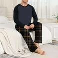 thumbnail image 4 of purcolt Mens Pajamas Set Long Sleeve Soft Pajamas for Men Sleepwear Pjs 2 Piece Lounge Sets Comfy Nightwear with Pockets S-3XL, 4 of 7