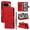 Red, variant on Cute Cat Embossed Pattern PU Leather Wallet Phone Case for Google Pixel 9 / 9 Pro,Magnetic Closure Shockproof Flip Kickstand RFID Blocking Credit Card Slots Cash Pocket Slim Case,Red