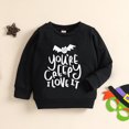thumbnail image 1 of Kmbangi Children Halloween Printed Pattern Pullover, Black Round Collar Tops, 1 of 7