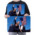 thumbnail image 4 of Placa Metal Vintage Donald Trump Asesinato Pintura Hierro Rectangular 30x20cm, 4 of 8