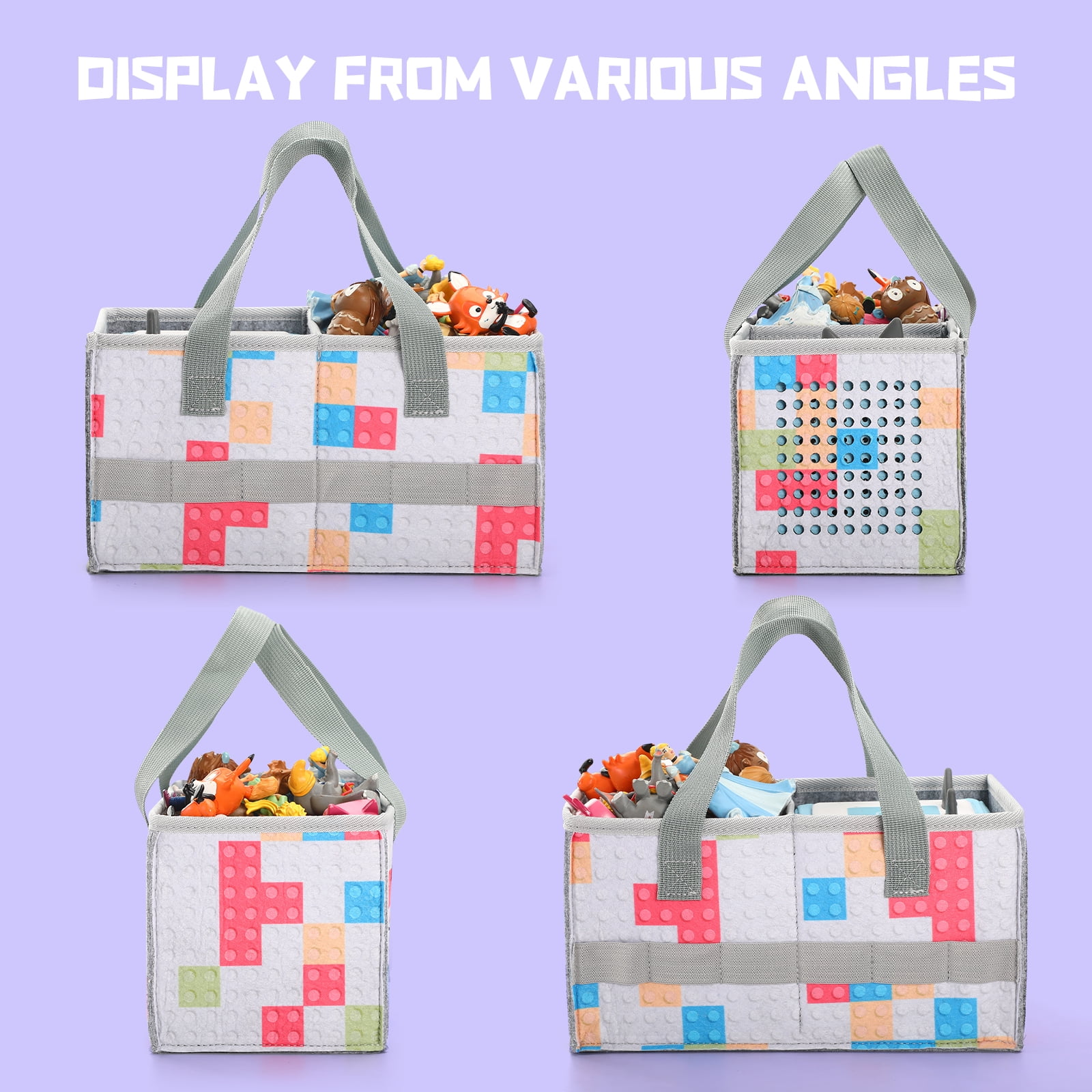 AYAOQIANG Carrying Case for Tonies Starter Set Storage Bag for Tonies Figurine Felt Cloth Musical Toy Folding Bag for Kids Toniebox Accessories Travel Carrying Bag with Handle for Toniebox