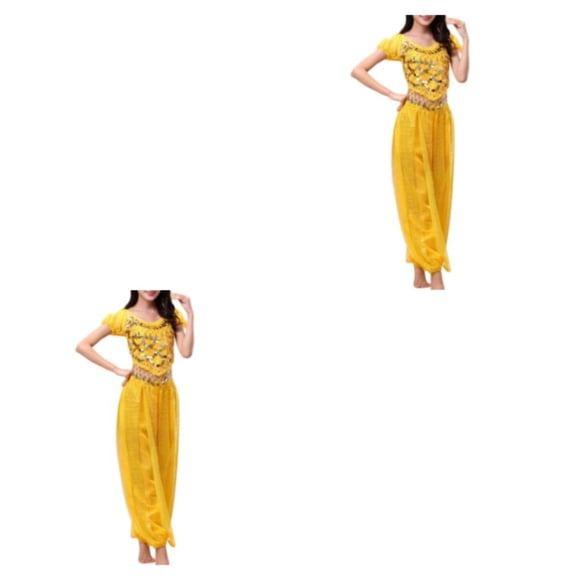 Sonducket Pantalones de danza del vientre indio para mujer, conjunto de disfraz con cordones en la espalda, actuación de moda profesional Sexy Type1 NO1