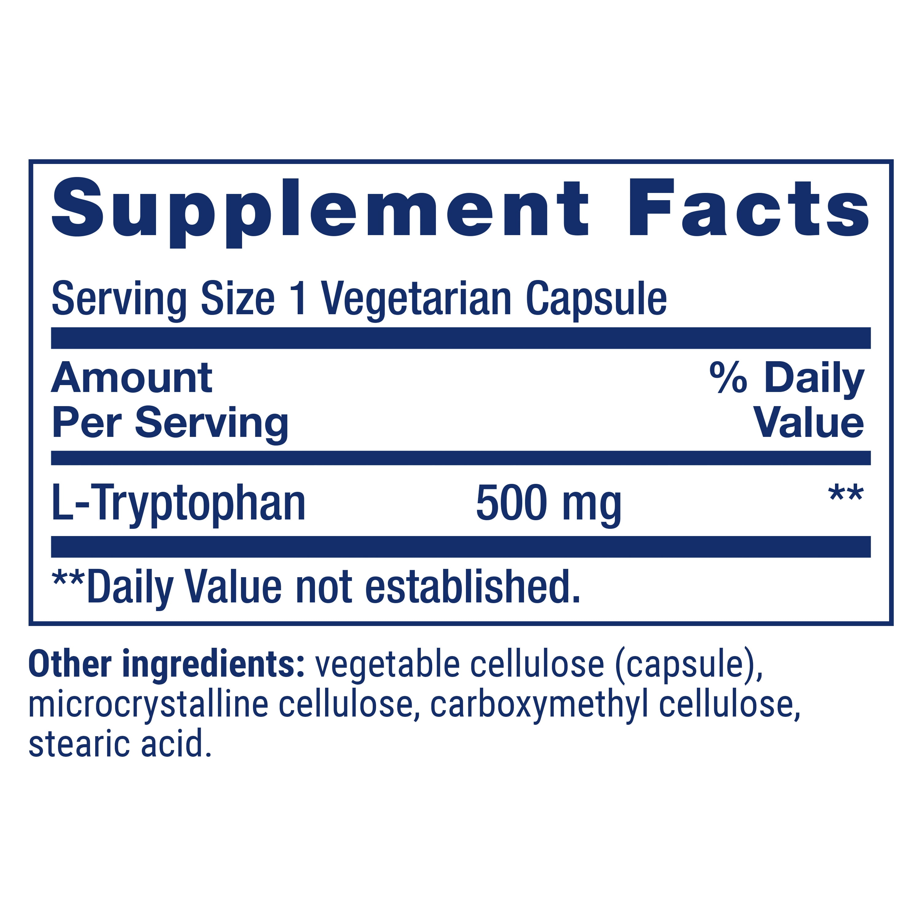 Life Extension L-Tryptophan 500 mg â L-Tryptophan Supplement for Healthy Sleep and Stress Response Support â Gluten-Free, Non-GMO, Vegetarian â 90 Capsules