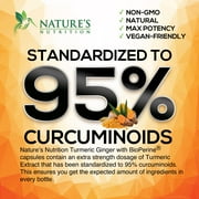 Turmeric Curcumin Supplement - 2000mg Organic Turmeric Per Serving - 95% Curcuminoids, Ginger & BioPerine Black Pepper for Best Absorption - Natural Vegan Joint Support, Bottled in USA - 60 Capsules