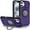 Dark Purple, variant on For iPhone 16 6.1 inch Push Mount Friendly Camera Protective [Ring Stand] Hybrid Case - Light Blue