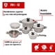 thumbnail image 2 of Bateria Acero Inoxidable 12 Piezas 9 Capas Royal Haus Royal Haus 9 capas de espesor 0.6mm, 2 of 10