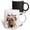 Multicolor, variant on 3drose, Autumn Leaves Float Around a Cute Mastiff Dog for Thanksgiving Fun, 11oz Two-tone Yellow Mug