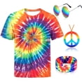 thumbnail image 1 of Conjunto de Disfraz Bombline Hippie 4 Piezas Tie Dye para Mujeres y Hombres, 1 of 6