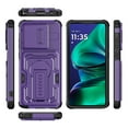 thumbnail image 5 of For Motorola Edge (2025) Phone Case,WIth Invisible Kickstand,Sliding Camera Cover,Military Grade Protective Heavy Duty Protection Shockproof Anti-Scratch Rugged Durable Phone Case,Purple, 5 of 7