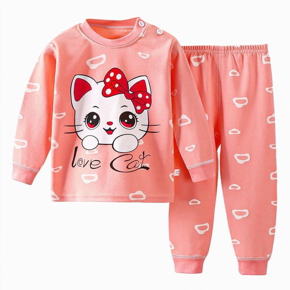 CAICJ98 Toddler Baby Girl Clothes 3 6 12 18 24 Months 3T 4T 5T Outfits Fall Winter Cute Casual Cotton Long Sleeve Crewneck Sweatshirt   Pants Sets (Pink,18-24 Months)