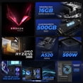 thumbnail image 3 of Computadora Escritorio Completa Xtreme PC Gaming AMD Radeon Vega 11 Ryzen 5 3400G 16GB SSD 500GB Monitor 24.5 100Hz WIFI Black juegos casuales, trabajo y estudio, 3 of 6