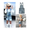 thumbnail image 2 of Coduop Kids Toddler Baby Boy Girl Jean Shorts Deinm Bib Pants Overalls Romper Outfits Clothes, 2 of 7