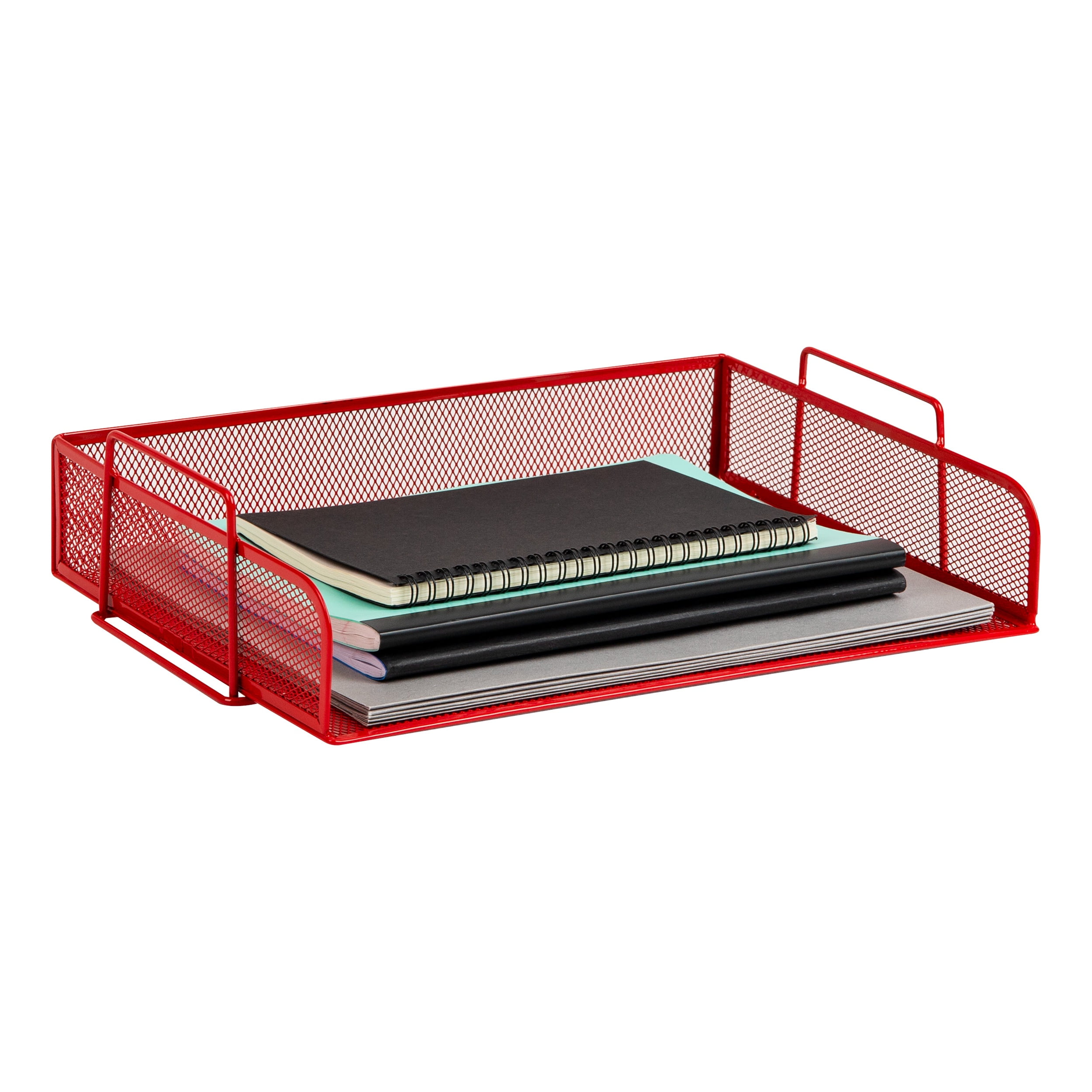 Mind Reader Stackable Paper Tray, Desktop Organizer, File Storage, Metal Mesh, 4 Piece, Multi