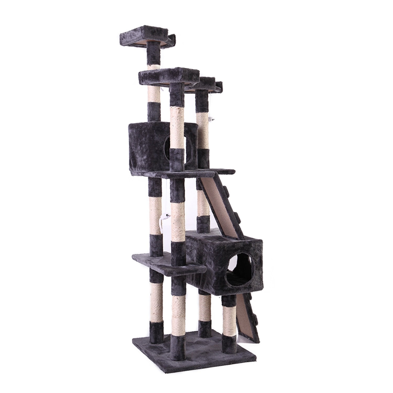 Pefilos Pet Furniture for Cats and Kittens - Cat Tower for Indoor Cats Tall Cat Tree for Big Cats Tiger Tough Cat Tree Tower Interactive Playground, Gray Pefilos Pet Furniture for Cats and Kittens - Cat Tower for Indoor Cats Tall Cat Tree for Big Cats Tiger Tough Cat Tree Tower Interactive Playground, Gray