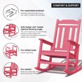 thumbnail image 4 of LOYALICE Outdoor High Back Porch Rocking Chair Set of 2,HDPE Oversized Adirondack Slat Rocker Chairs for Patio,Garden,Lawn,Balcony,Light Pink, 4 of 9