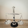 thumbnail image 3 of Vintage Decorative Scale Tray Unique Centerpiece Stand Black and Silver, 3 of 6