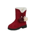 thumbnail image 4 of Girls Boots,Casual Princess Winter Fall Winter Solid Color Thick Snow Childrens,Womens Snow Boots, 4 of 9