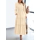 thumbnail image 2 of Vestido PRETTYGARDEN 2025 Maxi Cuello en V Manga Larga Beige M, 2 of 7