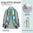 thumbnail image 5 of Poodle and Sunflowers Teal Pattern Backpack for School, Cute School Bag with Adjustable Shoulder Straps and Padded Back, 15.3"x11"x6.7", 5 of 5