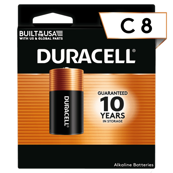 Duracell Coppertop C Alkaline Batteries, 8 Pack