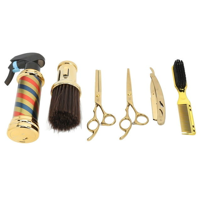 Juego de 6 tijeras para cortar el cabello, kit profesional de tijeras para cortar el cabello con tijeras de entresacar, peine y botella rociadora
