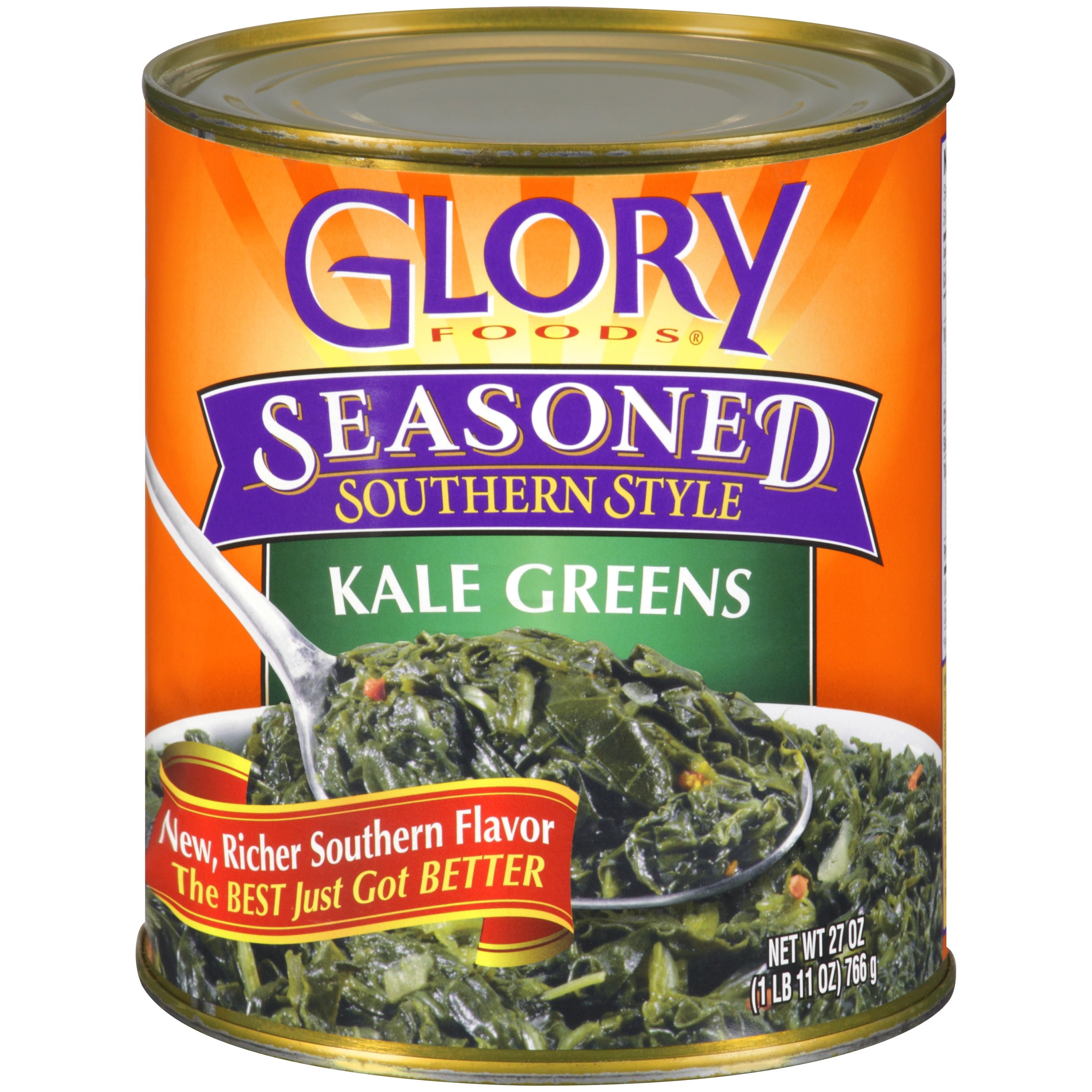 Glory Foods Kale Greens Seasoned Country Style Prepared Vegetable, 27 oz by McCall Farms, Inc
